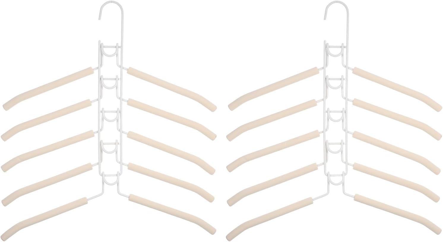 1 Set Women's Clothing Padded Hangers with Hook Thick Foam Padding No Shoulder Bumps for Sweater Suits Wedding Dresses Khaki