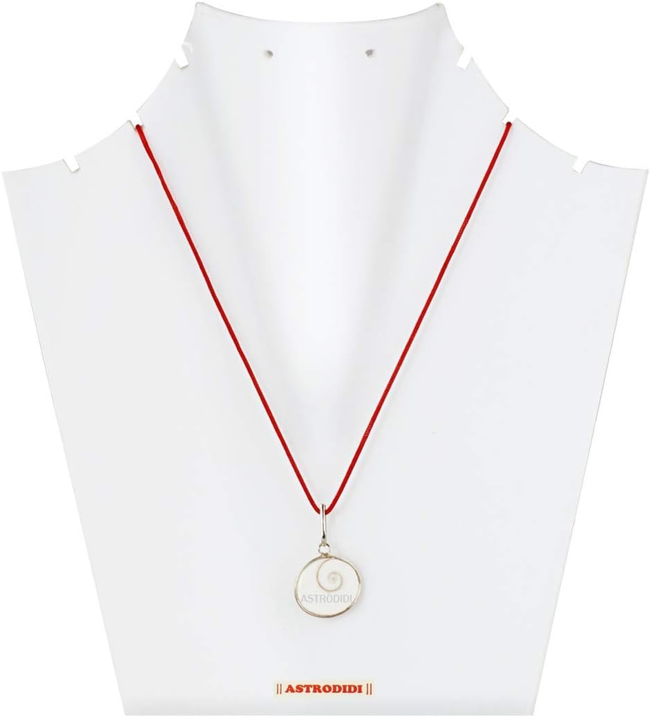 Aashita Creations Stone Gomti Chakra Pendant (White)