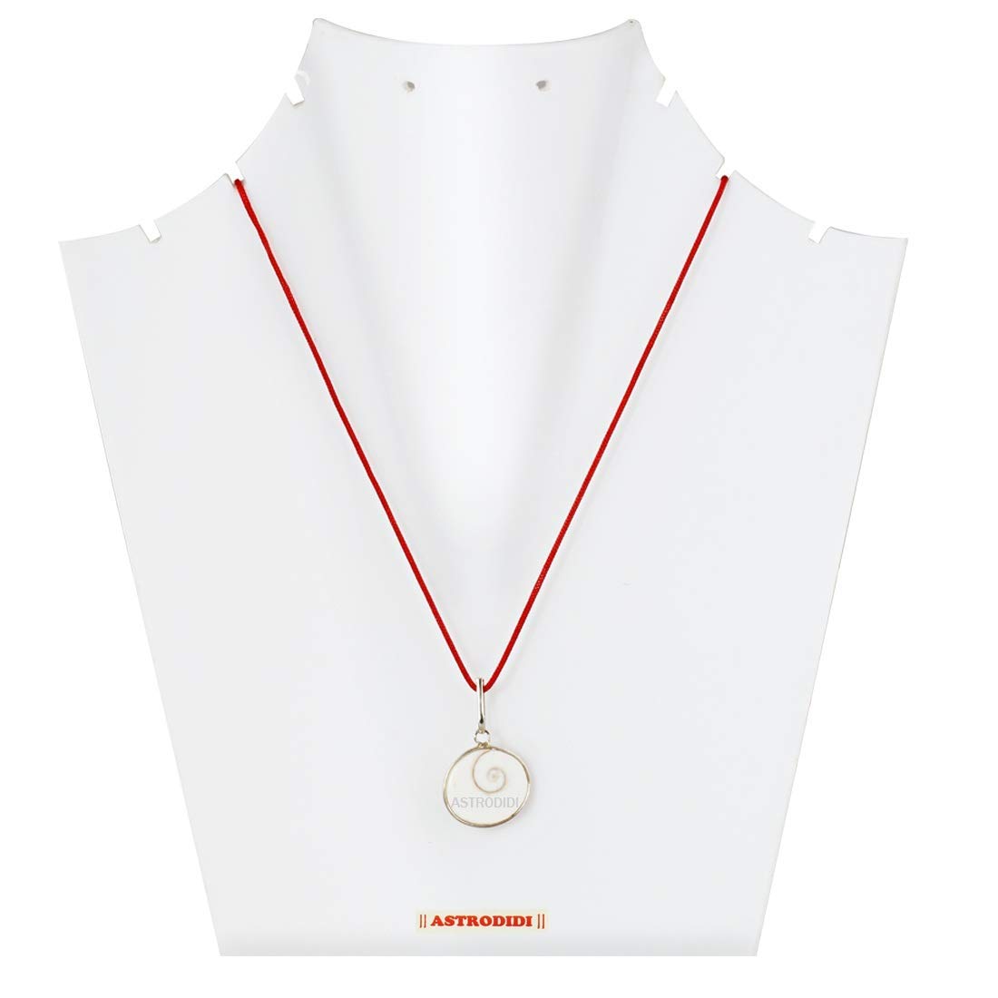 Aashita Creations Stone Gomti Chakra Pendant (White)