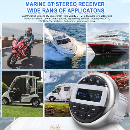 Geloo Boot Stereo Marine Luidspreker MP3-speler AM/FM radio stereo voor boten, jachten marineboten - Afbeelding 4