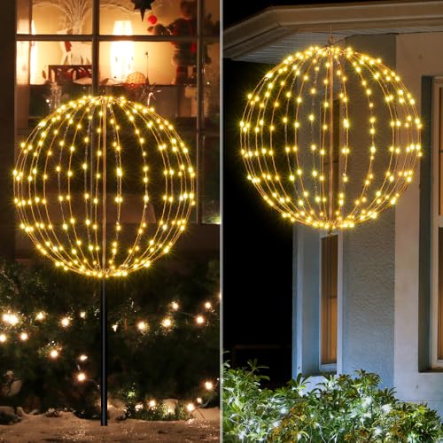 LIGHTSHARE 20IN 200LED Light Ball Yard Decoration Pathway Lights Sphere