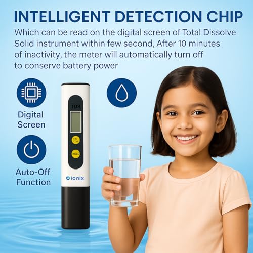 Image of IONIX TDS Meter - Digital Water Quality Tester for Home - Total Dissolved Solids Meter - Water Testing Kit - Portable TDS Meter with 6-Month Warranty