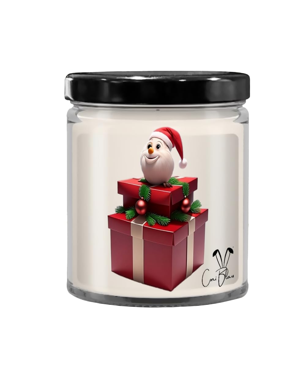 Coni Blau Christmas Candle with Santa Christmas Red Box