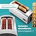 Clatronic® Toaster mit Brötchenaufsatz | 4 Scheiben | Langschlitztoaster | Edelstahlgehäuse | Toaster 4 Scheiben | Auftau-/Aufwärm-/Schnellsto... | Krümelschublade | 1200W | TA 3687