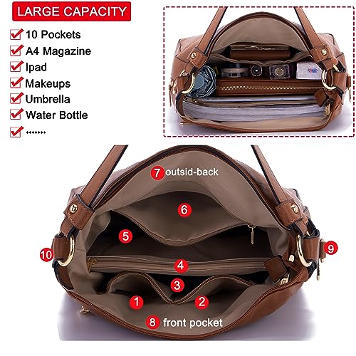 Image of Women Large Crossbody Bags Ladies Satchel Shoulder Handbags Purse and Wallet Set for Women Totes Hobo Purses
