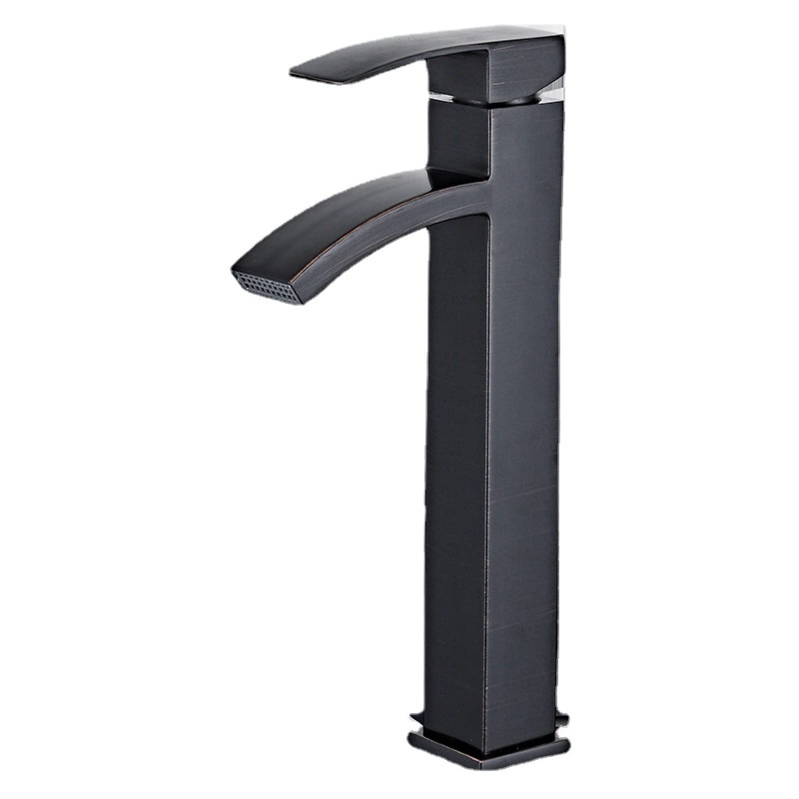 Robinet cascade pour lavabo noir mitigeur de salle de bain monotrou à poignée unique court