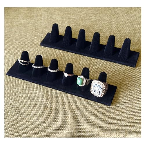 Black Velvet Ring Display Ring Holder Display for Jewelry Stand Ring Displays for Selling Jewelry Display Stand and Ring Organizer for Ring Storage 2 Pcs