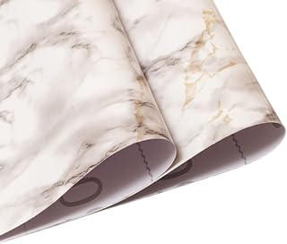 VRTYVEYBB Papel pintado de mármol impermeable para cocina, perfecto para la humedad, fácil de limpiar (marrón ámbar)