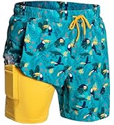 NORTHYARD Men's Swim Trunks 2 in 1 Swimsuit Swim Shorts Quick Dry 7" Board Short Beach Bathing Sw...