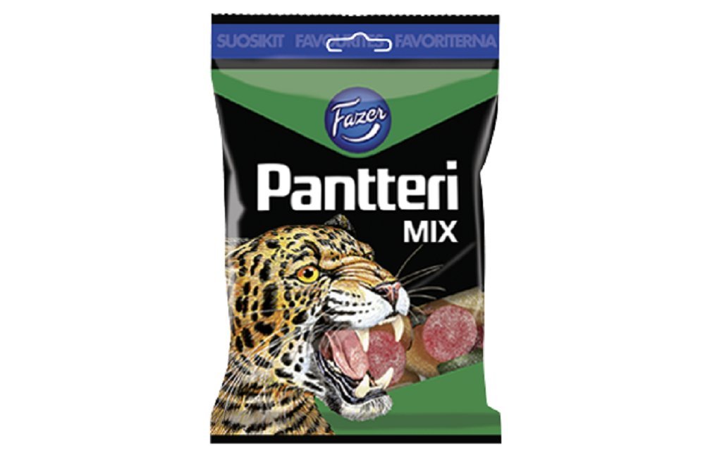 10 Bags x 180g of Fazer Pantteri Mix - Salty Liquorice - Fruity - Wine Gums - Candies - Sweets
