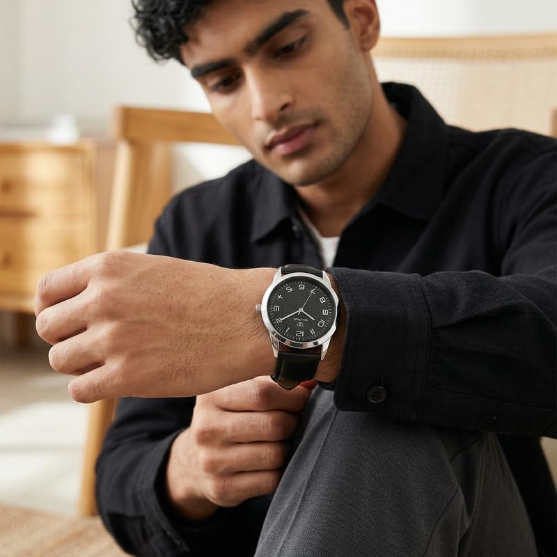 Image of Walrus Men Analog Wristwatch- Vegan Leather Strap Professional & Casual Use - Classic Style |Slim fit | Lightweight