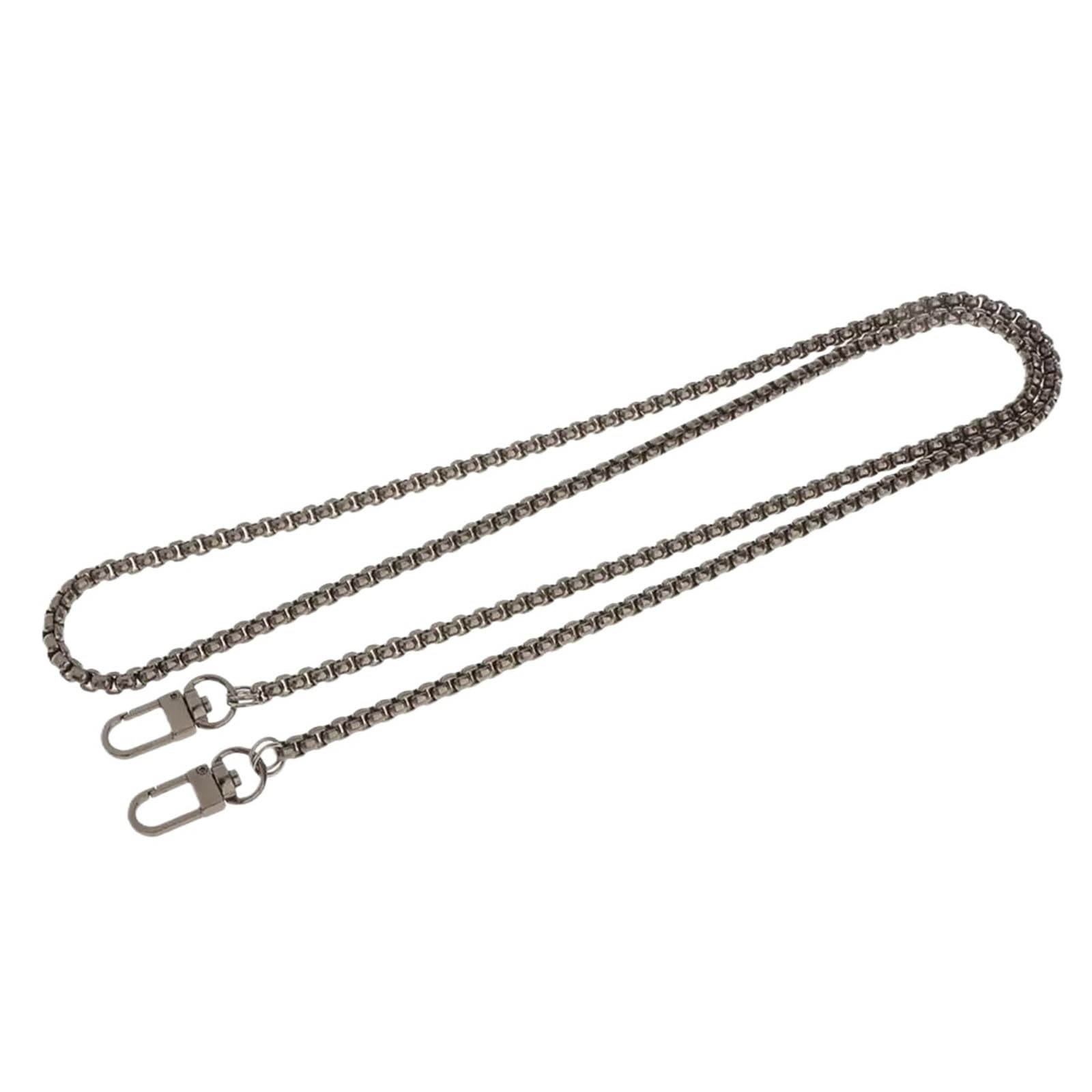 YUSUZH 2pcs 120cm Metal Cross Body Bag Chain Strap Purse Handbag Shoulder Replacement for Small Bag(Grey)