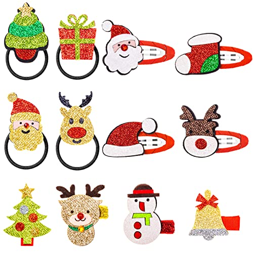 MELLIEX 12 Stück Weihnachten Haarschmuck, Glitter Weihnachts...