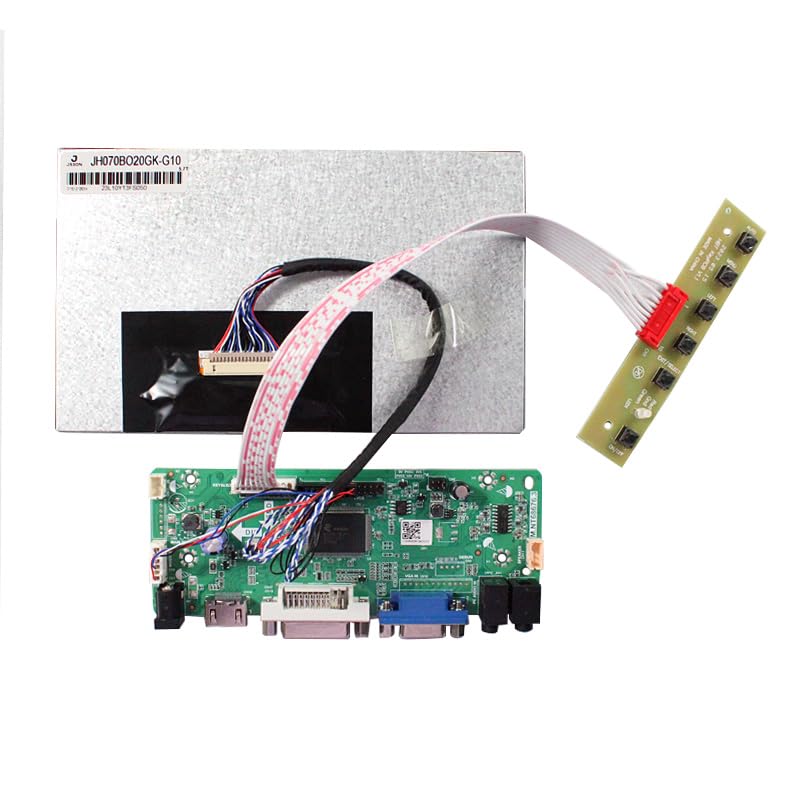FanyiTek 7 inch 1024x600 1000nit TFT LCD Screen 20 pins and DVI VGA Audio LVDS Controller Board M.NT68676