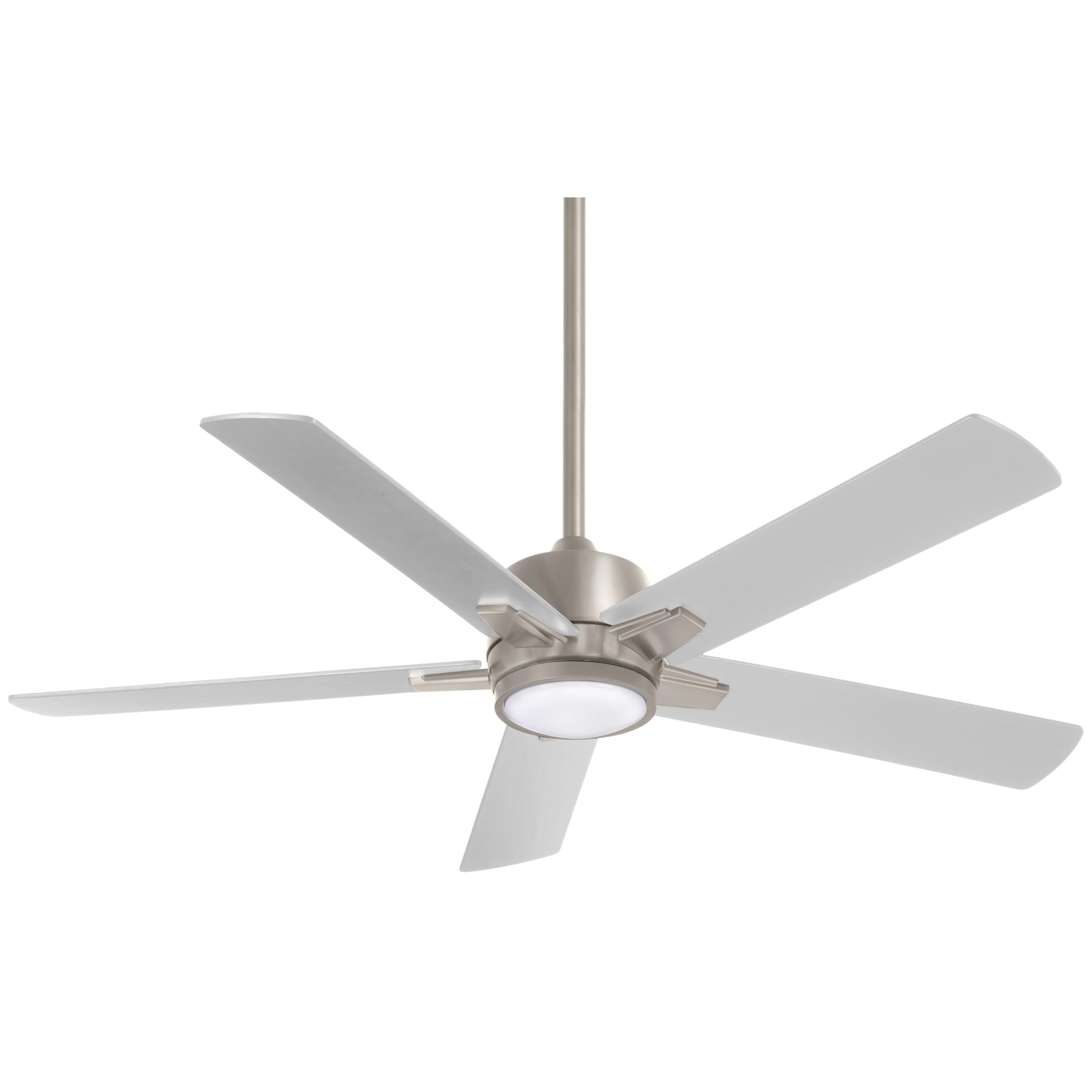 F619L-BN Stout 54" Ceiling Fan with LED Light and Remote Control in Brushed Nickel Finish