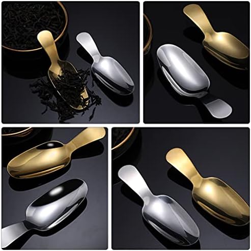 YARNOW 3PCS Stainless Steel Short Handle Spoons Small Mini Salt Spoons Gold Condiments Spoon Dessert Spoon Tea Coffee Spoons
