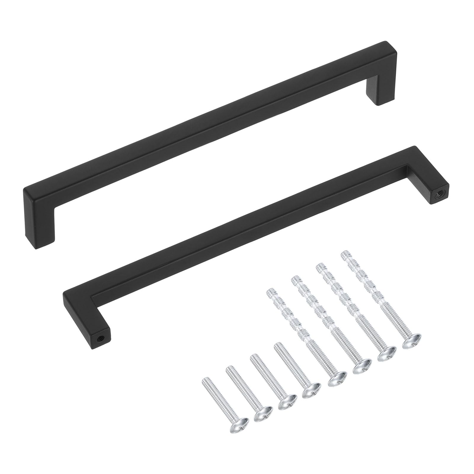 Poignées de tiroir carrées noires 16.5cm uxcell lot de 5 pour meuble moderne