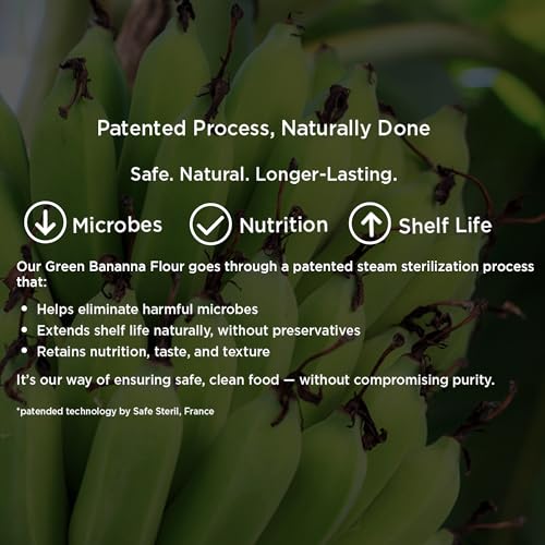 Image of Pure & Sure Green /Raw Banana Flour (Atta) 500G | 100% Naturally Processed Kela ka Atta | Vegan & Gluten Free | Maintains Cholesterol & Blood Sugar | Baking Flour