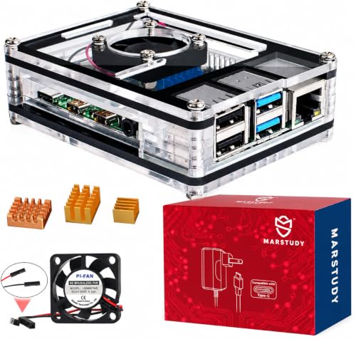 Amazon.co.jp: クリアRaspberry Pi 4 Model B用ファン冷却&銅
