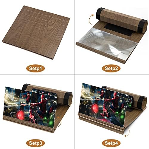 Lupa de pantalla de 18 pulgadas para smartphone, teléfono móvil, expansor de pantalla 3D para películas, videos y juegos, soporte plegable para teléfono con amplificador de pantalla B2, gris