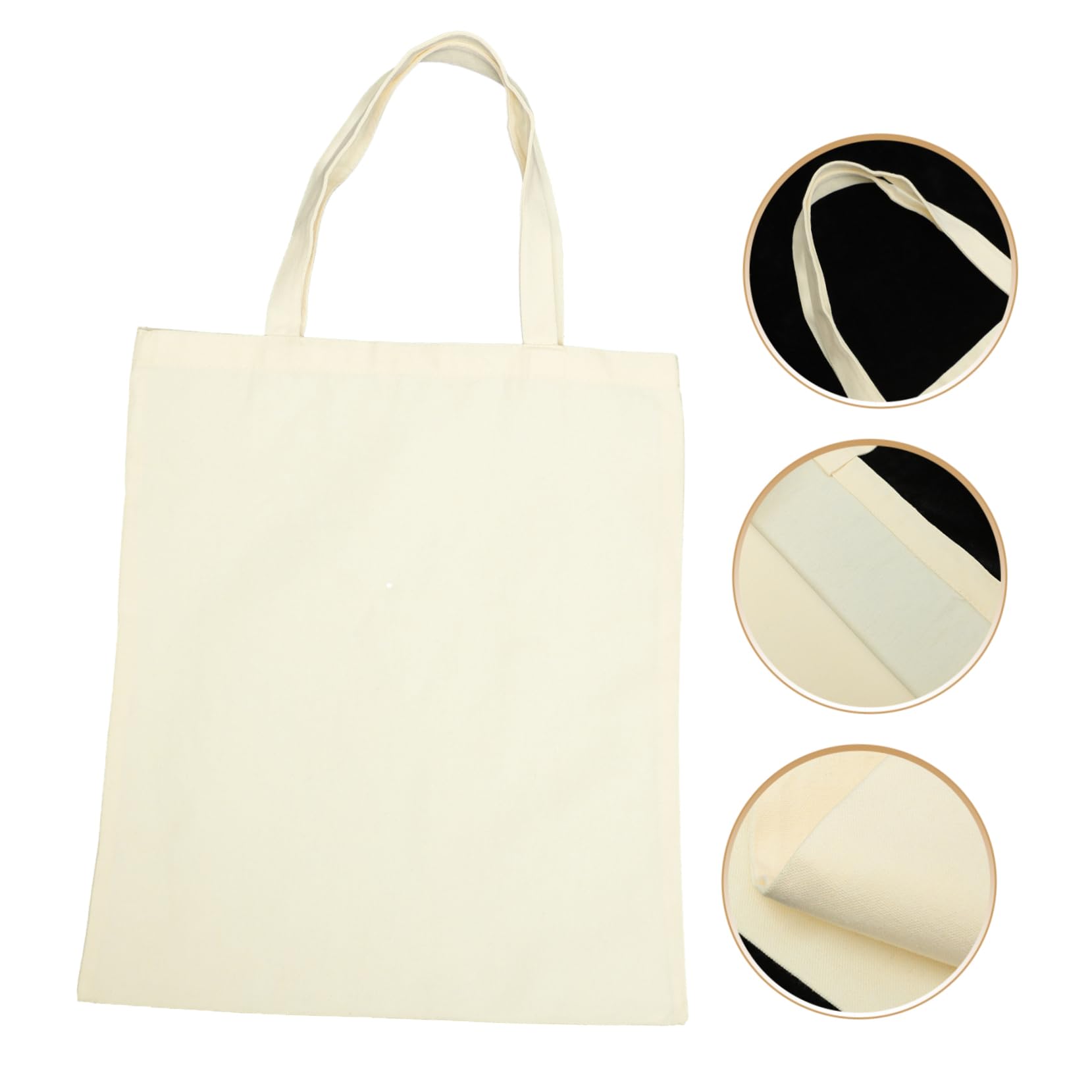 DECHOUS 5 Borse di Tela Beige, Shopper Riutilizzabili in Canvas Manici, Grande Capacità, per Spesa e Personalizzazione