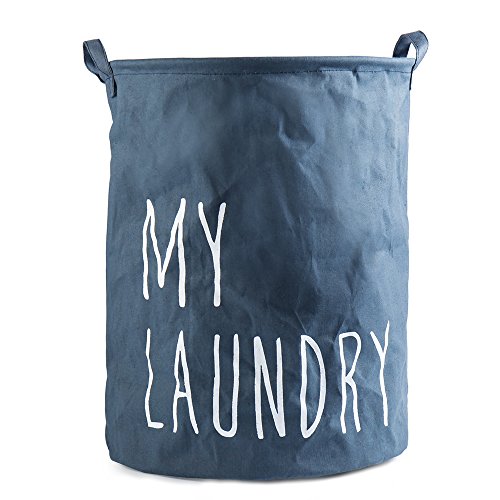 MUMENG Corbeilles à linge Linge De Coton Pliable-Bleu
