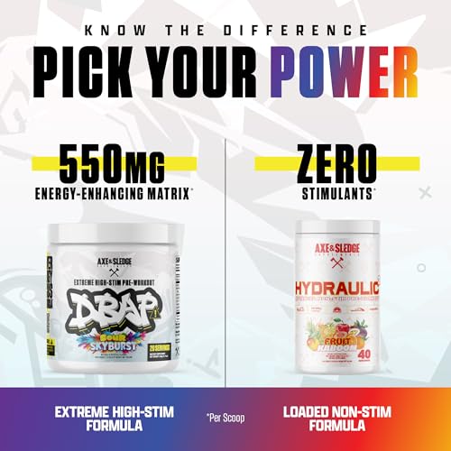 Image of DBAP Extreme High Stim Pre-Workout Powder | 400mg Caffeine | Beta Alanine, Betaine Anhydrous, Electrolytes & Focus | High Stimulant Pre Workout Supplement | 20 Servings,Sour Skyburst