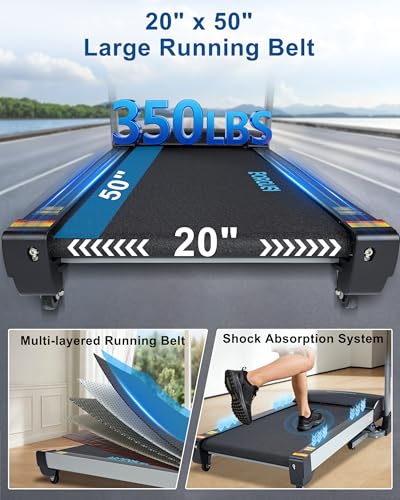 Image of BORGUSI 15% Auto Incline Treadmill with Bluetooth Speaker, 20 inch Wide 3.5HP Folding Electric Treadmill with LCD Display Easy Assembly Running Walking Exercise Machine for Home Use, 350 LBS Capacity