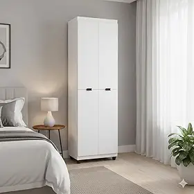 Armário Multiuso Clean: 6 Nichos Espaçosos e 4 Portas – Máxima Organização (Branco)
