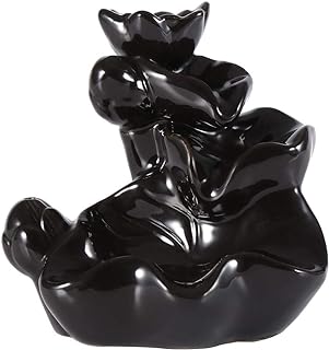 WYANG Uchwyt na kadzidło domowy domowy czarny stożek przepływu wstecznego ceramiczny uchwyt na kadzidło ze stojakiem na glazurę