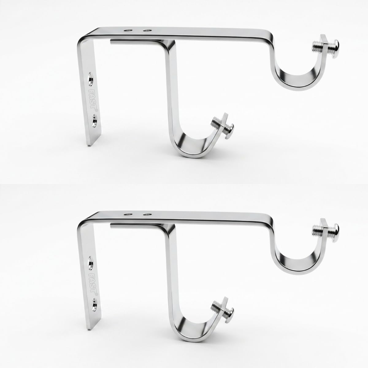 FAST Premium Stainless Steel Chrome Plated Curtain Rod Bracket/Support/Clamp For Double Rod/Curtain Accessories Pack Of 2pcs-image-17