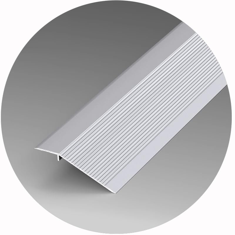 Floor Edging Trim Strip, Metal Thresholds Reducer, Threshold Transition Strip, Doorways Non Slip Thresholds Ramp, Floor Cover Strip Suitable for Height of 10mm-40mm (Color : Silver, Size : Length 90