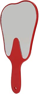 Asixxsix Espejo de Mano con Asa, Portátil, Elegante, Lindo, Espejo de Maquillaje de Mano, Vidrio Premium Duradero, 4 Colores (Rojo)