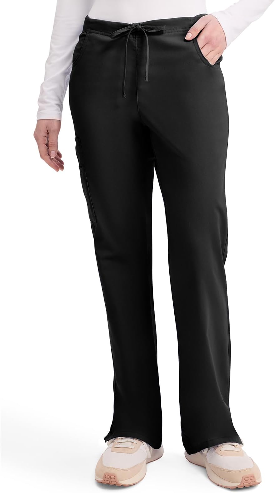 Scrubs for Women - Flare Leg Cargo Scrub Pants with Drawstring Waist & 6 Pockets, Medical Uniform - 86206