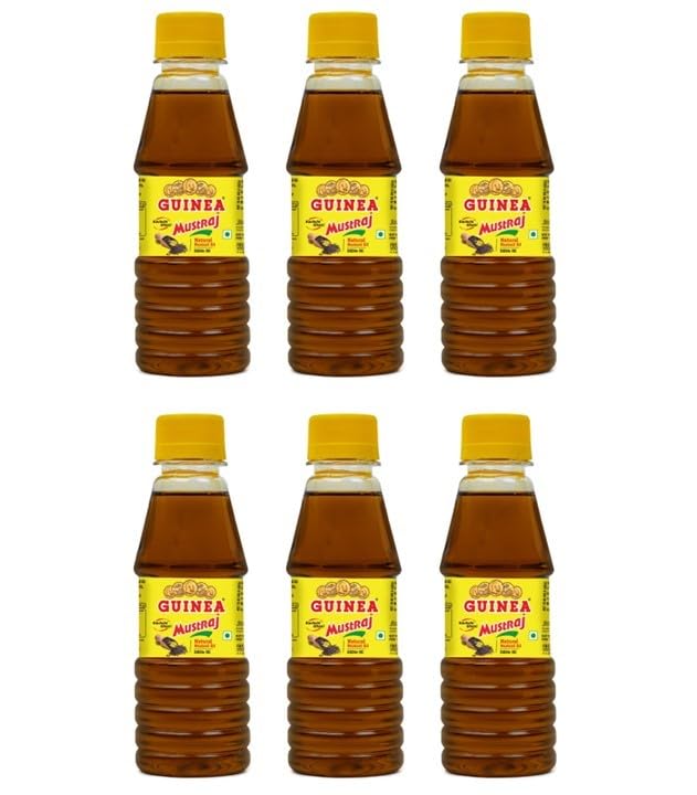 Guinea Mustraj Cold Pressed Premium Kachi Ghani Pressed Pure & Natural Mustard Oil I Kachi Ghani Oil I Cooking Oil I Edible Oil I Pure & High Sarson Pungency I I Kolhu Pressed Oil Bottle - 100 Ml (Pack of 6) (B0BX5Y4NK1) Amazon Price History, Amazon Price Tracker