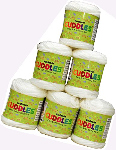 Image of Vard Hman 100% Acrylic Wool White 9 PC Baby Wool Ball Hand Knitting Wool /Art Craft Soft Fingering Crochet Hook Yarn-I Art-ADDF