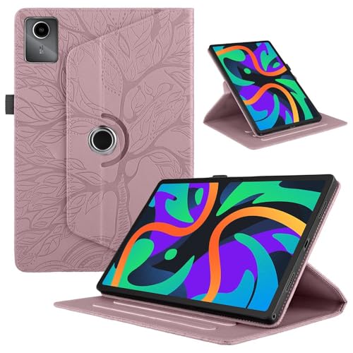 Étui rotatif Lenovo Tab K9 or rose avec support à rabat 360