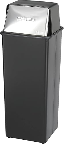 Miniatura 2 de Safco 9893 Reflections Push Top - Recipiente de basura (21 galones), color negro