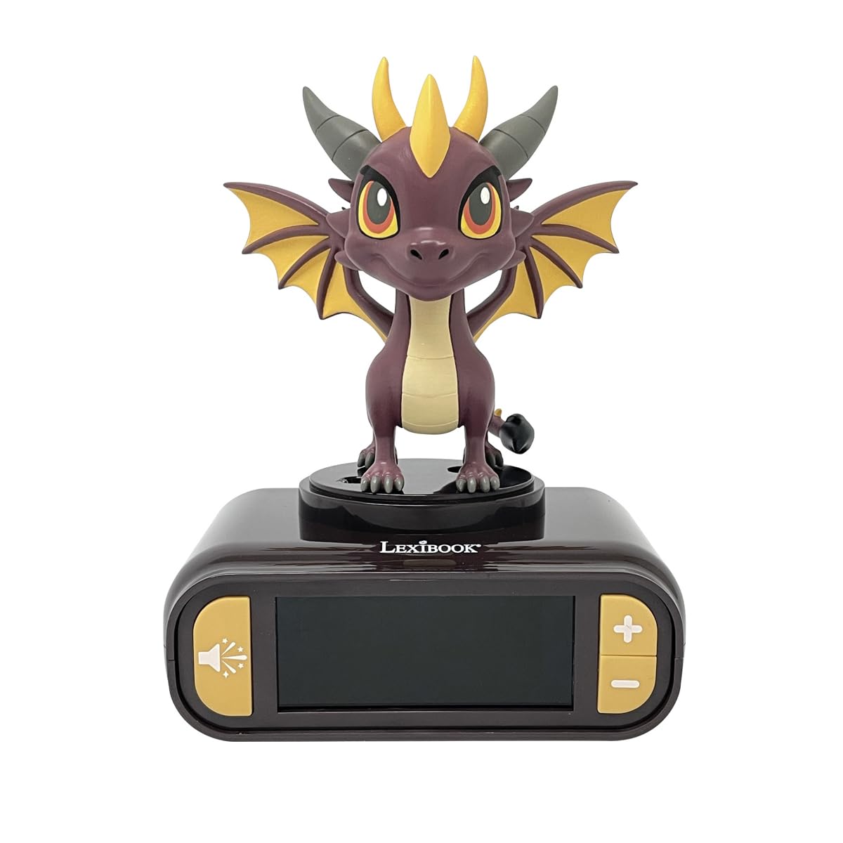 LEXIBOOK, Despertador - Luz Nocturna Dragón con Efectos sonoros, Negro, RL800DRALXB
