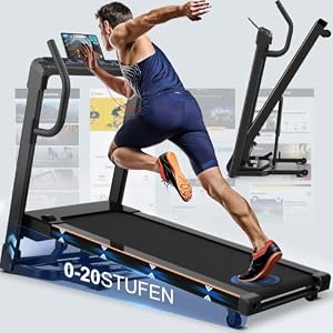 Decorcn Laufband für Zuhause klappbar mit Steigung, bis 150KG, bis 16 km/h