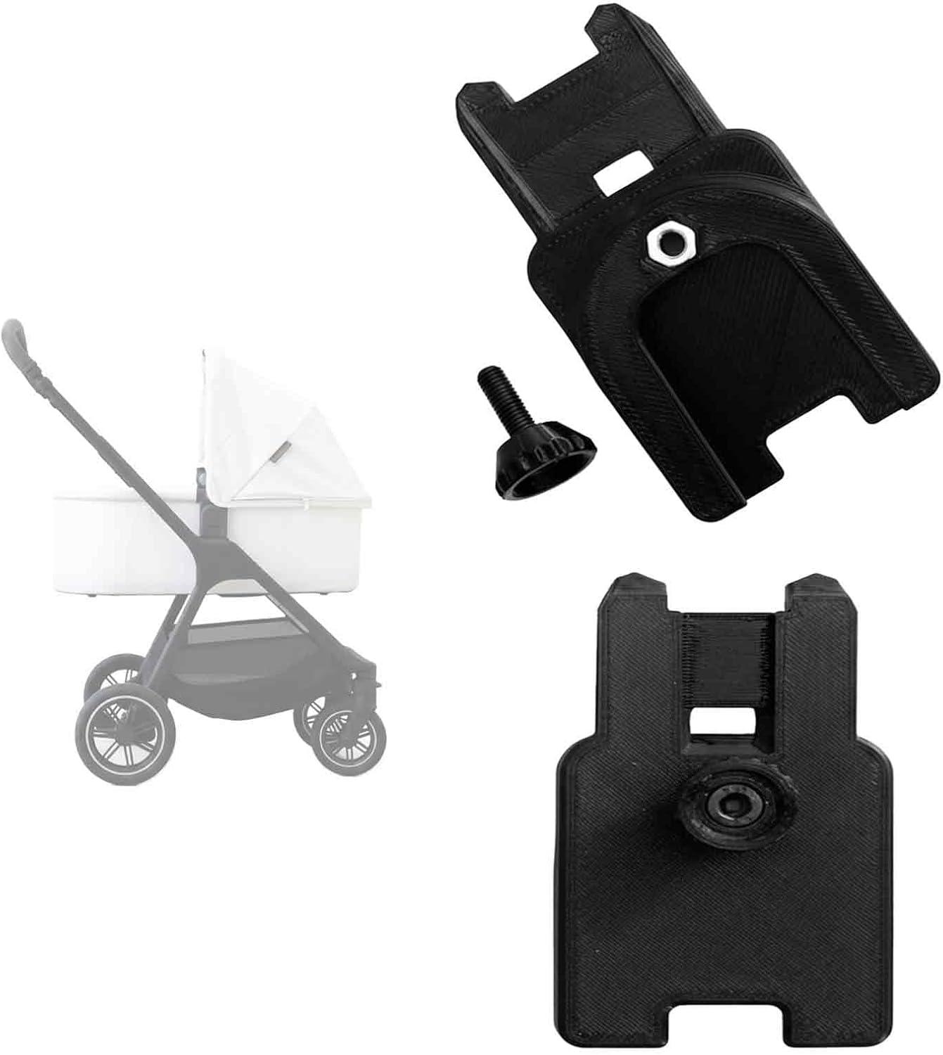 Bassinet Adapter for UPPAbaby Bassinet V1 V2 V3 with Nuna TRIV Next/SWIV Strollers - High-Strength Carbon Fiber Attachment