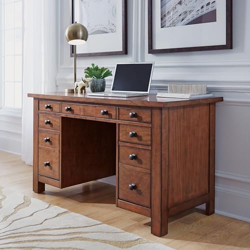 Homestyles Tahoe Aged Maple Executive Pedestal Desk - Thumbnail 2