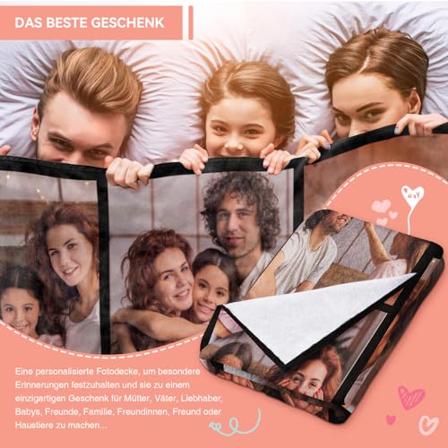 Bemaystar Personalisierte Geschenke - Personalisierte Decke, Decke mit Foto, Fotodecke mit Eigenem Foto, Geschenke für Mama Papa Kind Freunde Haustier Familie,Geschenke zum Muttertag Vatertag