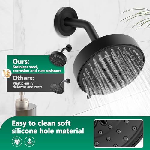 Kit de grifería para ducha T2902EPBL Negro Mate con cabezal y manija | Acabado negro mate, compatible con kit de grifería Moen (válvula 2510 no incluida), instalación fácil para actualización de ducha miniatura 4