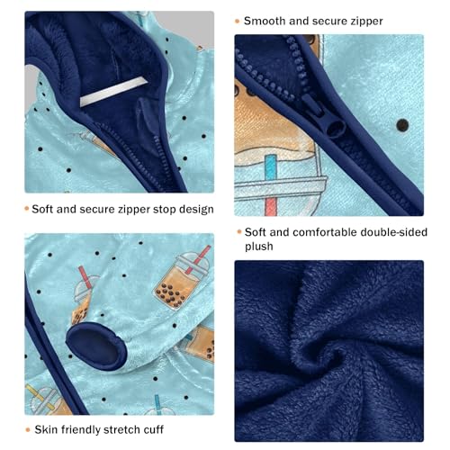 CHIFIGNO Cute Bubble Tea Drinks Boy Winter Coat Warm Winter Jackets for Toddler Boy 3T3