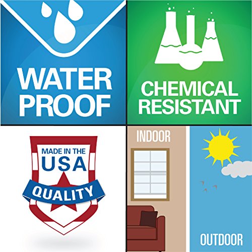 Recycle And Trash Logo Stickers (6 Pack) 4In X 4In - Organize Trash - For Metal Or Plastic Garbage Cans, Containers And Bins - Indoor & Outdoor - Home, Kitchen, Office - Premium Decal (Small, Blue) #TOP6