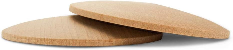 Unfinished Wood Round Discs 1-1/2 inch, Pack of 50 Domed Wooden Circles, Wood Chips for Crafts & Open-Ended Play, by Woodpeckers