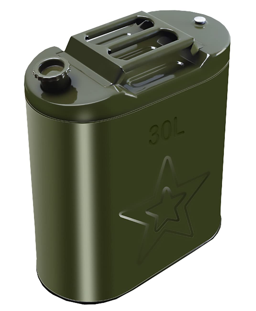 Bidon en métal, bidon d'essence et de diesel, bidon d'essence 5L/10L/15L/20L/25L/30L avec bec flexible et 3 poignées pour voitures, camions et bateaux,30L