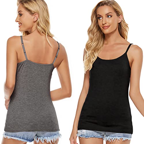 Image of BQTQ 5 Pcs Women's Camisole Tank Top Undershirt Spaghetti Strap Basic Camisoles