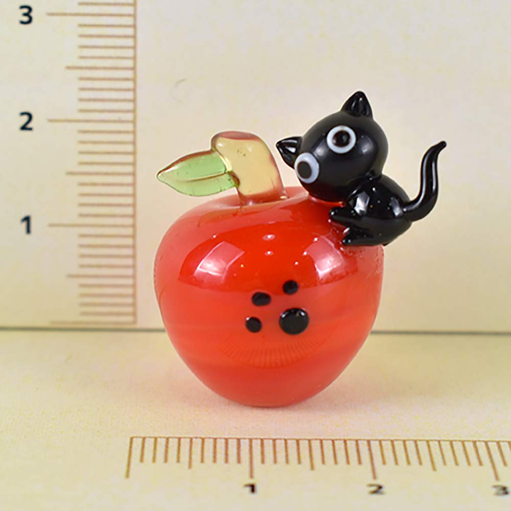 Amazon.co.jp: かわいい 手作り ガラス細工 りんごと黒猫 : ホーム